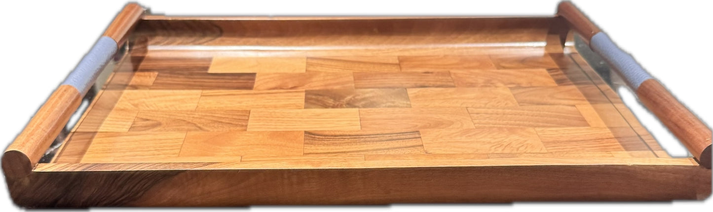 Handcrafted Elegant Wooden Serving Tray